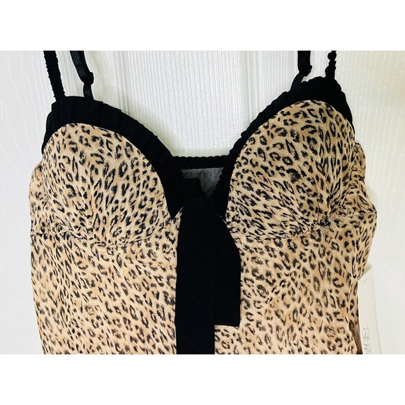 Gilligan & O'malley Sleepwear Baby Doll Chemise Thong Set Medium Animal Print - Picture 3 of 6